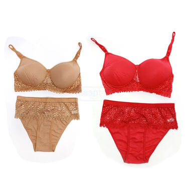 Fancy Soft Padded Honeymoon Bra And Panty Set - B1 G1 Free (2PBP)