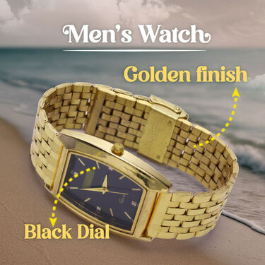 Mens Golden Watch with Free Ladies Designer Watch (MLGW16)