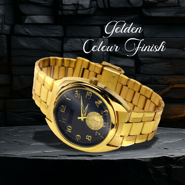 Golden Watch + 2 Chain + 2 Ring + Bracelet (MGW2C2RB1)