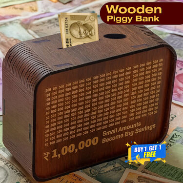 Wooden Piggy Bank Buy 1 Get 1 Free (WPB4)