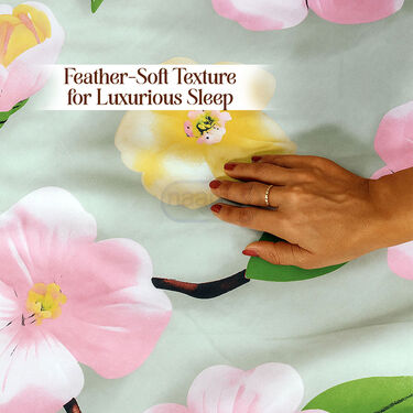 Beautiful 3d Floral King Size Double Bed Sheet With 2 Pillow Covers (DBS26)