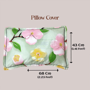 Beautiful 3d Floral King Size Double Bed Sheet With 2 Pillow Covers (DBS26)