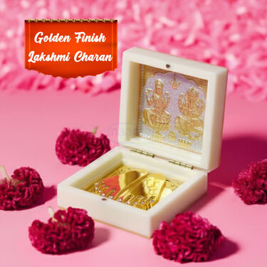 Golden Laxmi And Ganesh Charan Paduka Pooja Box (LGPB)
