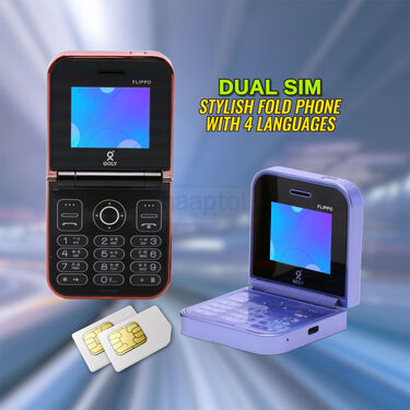 Dual Sim Stylish Fold Mobile With 4 Languages (PMH10)