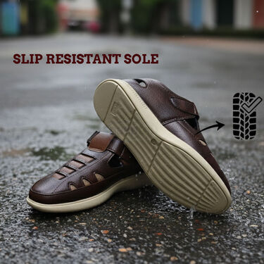 Stylish Leatherite Sandals With Free Watch Wallet And Sunglasses (SDC19)