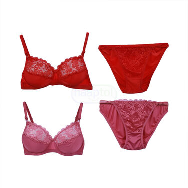 Designer Lacy Bra And Panty Set B1 G1 Free (2BP)