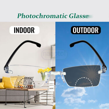 Rimless Photochromatic Bifocal Adaptive Power Reading Glasses Buy 1 Get 2 Free (3BPORG)