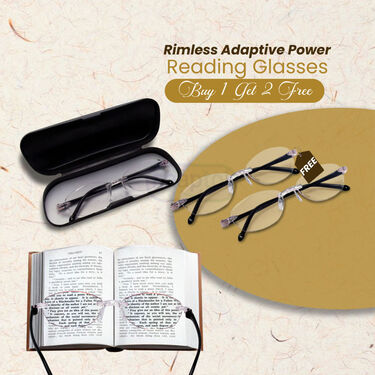 Rimless Adaptive Power Reading Glasses Buy 1 Get 2 Free (3ORG6)