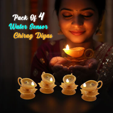 PACK OF 4 Water Sensor Chirag Diyas (LL5)