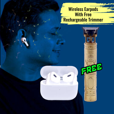 Wireless Earpods With Free Rechargeable Golden Trimmer (TWS83)
