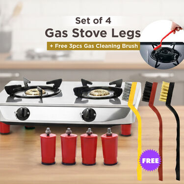 Set of 4 Gas Stove Legs + Free Gas Cleaning Brush (GAS4)