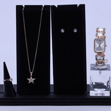 Ladies watch + Chain Pendant set + Ring (LWCPR1)