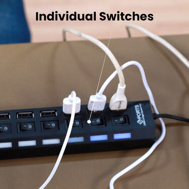 Multi 7 Port USB Hub With Individual On/Off Switch And LED (CDC14)