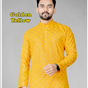 Pick Any 1 Mens Foil Print Kurta With Golden Chain And Bracelet Free (K1L5)