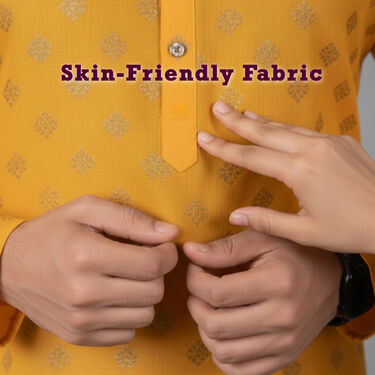 Pick Any 1 Mens Foil Print Kurta With Golden Chain And Bracelet Free (K1L5)