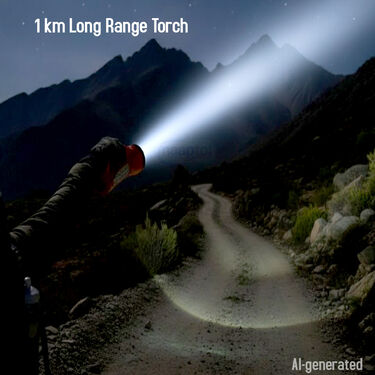 Rechargeable Solar Ultra Long Range Torch With Emergency Light (LL9)