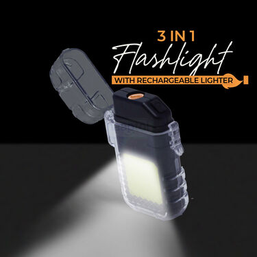 3 In 1 Flashlight With Rechargeable Lighter (LL10)