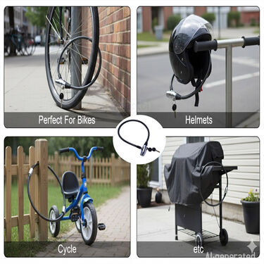 Anti Theft Bike & Helmet Cable Lock With Alarm (ATL4)