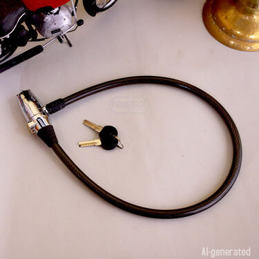 Anti Theft Bike & Helmet Cable Lock With Alarm (ATL4)