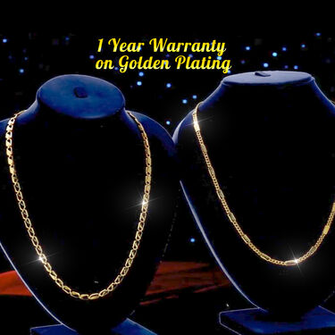 Mens Golden Watch + Ladies Watch + 2 Chain (MLGW2C)