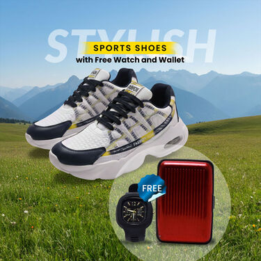 Stylish Sports Shoes With Free Watch And Wallet (SSC36)