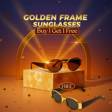 Golden Frame Sunglasses B1G1 Free (2SG3)