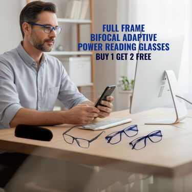 Full Frame Bifocal Adaptive Power Reading Glasses Buy 1 Get 2 Free (3BORG8)