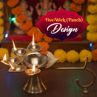 Pure Brass Panchdeep Aarti Diya (1PAD1)