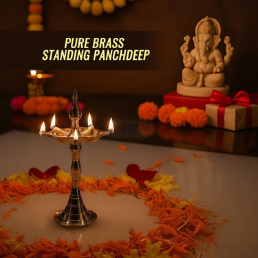 Pure Brass Standing Panch Deep (1KD1)