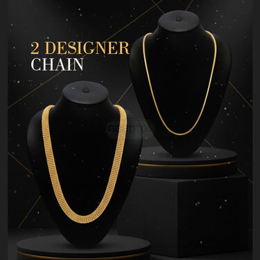 Golden Watch +2 Chain + Bracelet + Ring  (MGW2CBR19)