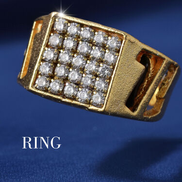 Golden Watch +2 Chain + Bracelet + Ring  (MGW2CBR19)