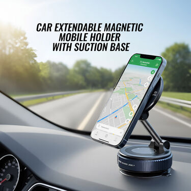 Car Extendible Magnetic Mobile Holder With Suction Base (MMH4)