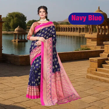 Elegant Art Silk Sarees B1 G1 Free (2AS16)