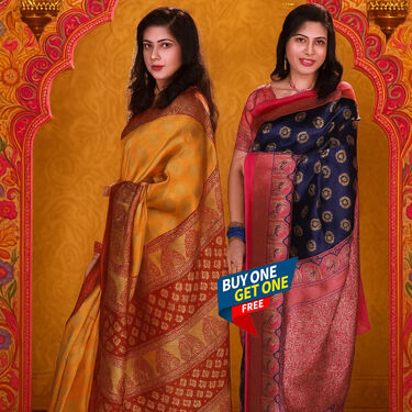 Elegant Art Silk Sarees B1 G1 Free (2AS16)