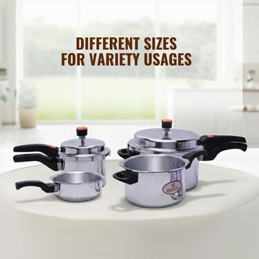 5 ltr + 3 ltr + 2 ltr + 1.5 ltr Pressure Cooker Combo (4PC4)