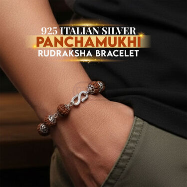 925 Italian Silver Panchmukhi Rudraksh Bracelet (ISRB1)