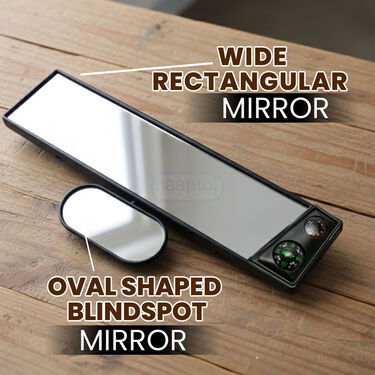 Car Interior Rear View Dual Mirror With Compass & Thermometer (IRVM1)