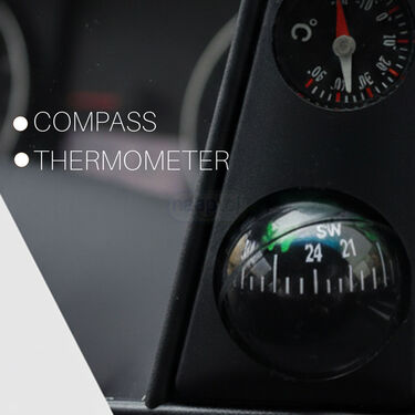 Car Interior Rear View Dual Mirror With Compass & Thermometer (IRVM1)