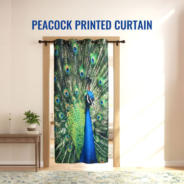 Peacock Printed Curtain (CU14)
