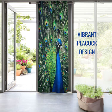 Peacock Printed Curtain (CU14)