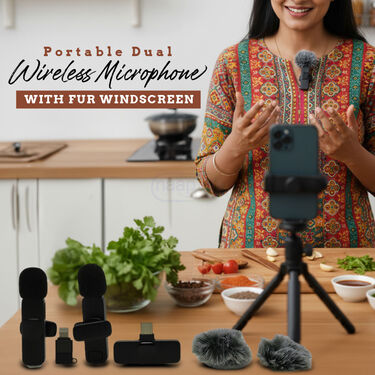 Portable Dual Wireless Microphone With Fur Windscreen (PWM3)