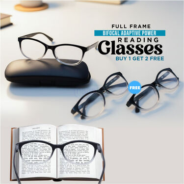 Full Frame Bifocal Adaptive Power Reading Glasses Buy 1 Get 2 Free (3BORG10)