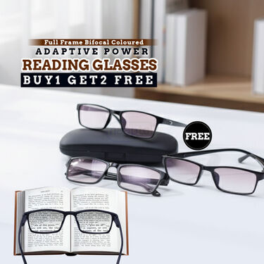 Full Frame Bifocal Coloured Adaptive Power Reading Glasses Buy1 Get2 Free (3BCORG10)