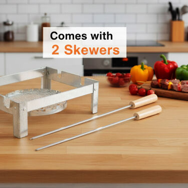 Portable Folding Barbeque Gas Grill + 2 BBQ Skewers (1BGG1)