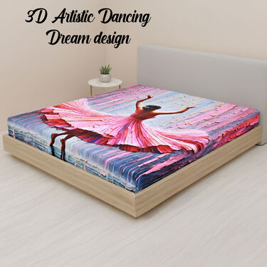 Dancing Dream Double Bed sheet with 2 Pillow Covers (DBS31)