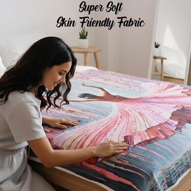 Dancing Dream Double Bed sheet with 2 Pillow Covers (DBS31)