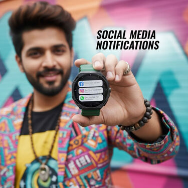 Premium Round Dial Smart Watch With 7 Bands (BCSW47)