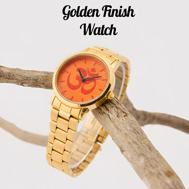 Golden Om Watch With OM Bracelet (MGWB5)