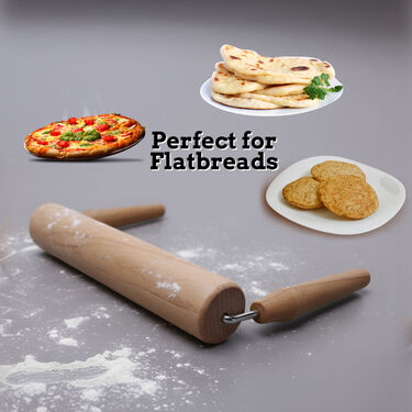 Double Handle Wooden Rolling Pin-Belan (HWRP)