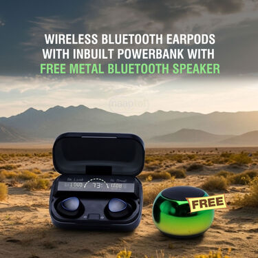Wireless Bluetooth Earpods With Inbuilt Power Bank With Metal Speaker (TWS88)